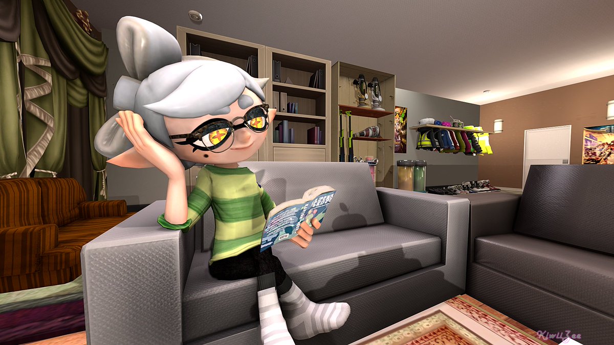 Marie enjoying a book in her new house.
/Yes, she wears reading glasses :3 

#Splatoon #splatoon3art #SplatoonSFM #SourceFilmmaker