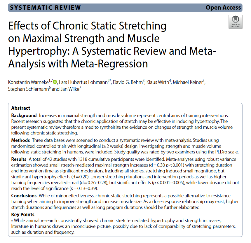 Jozo_Grgic's tweet photo. Effects  of Chronic Static Stretching on Maximal Strength and Muscle  Hypertrophy: A Systematic Review and Meta-Analysis with Meta-Regression

https://t.co/BnEtxqShqz https://t.co/DfOjMIl3cq