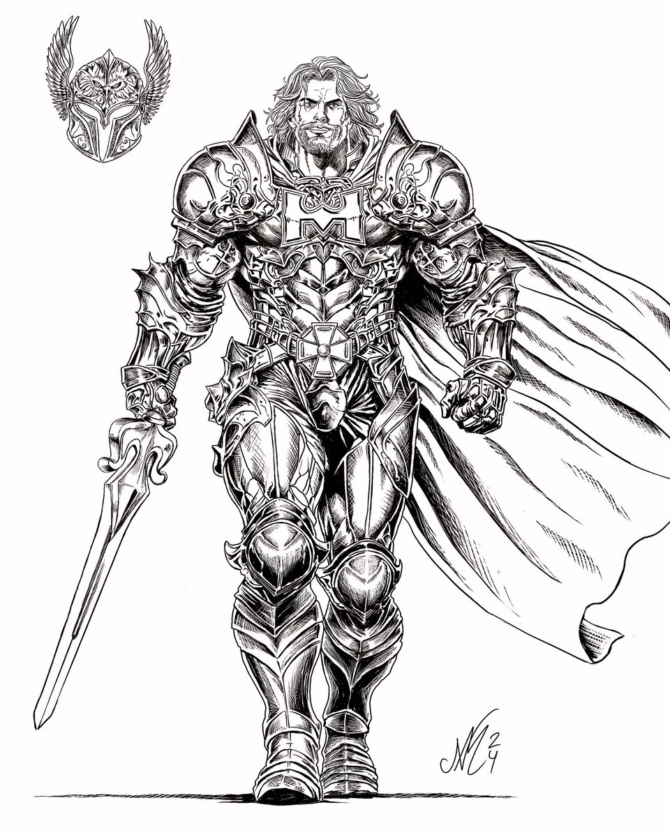 My design for a fully armored #HeMan, ready to battle the armies of the Undead. I call it Silver Paladin or Paladin of Zoar. What do you think? #MOTU #MastersOfTheUniverse @MastersOfficial