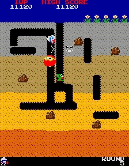 JoachimHesse's tweet image. Das Spiel mit der Luftpumpe feiert heute seinen 42sten Geburtstag. Tunnel graben, Monster platzen lassen, Geröll ausweichen und Blumen pflanzen - #Namco hat damit Videospielgeschichte geschrieben. Herzlichen Glückwunsch, #DigDug! 🎂