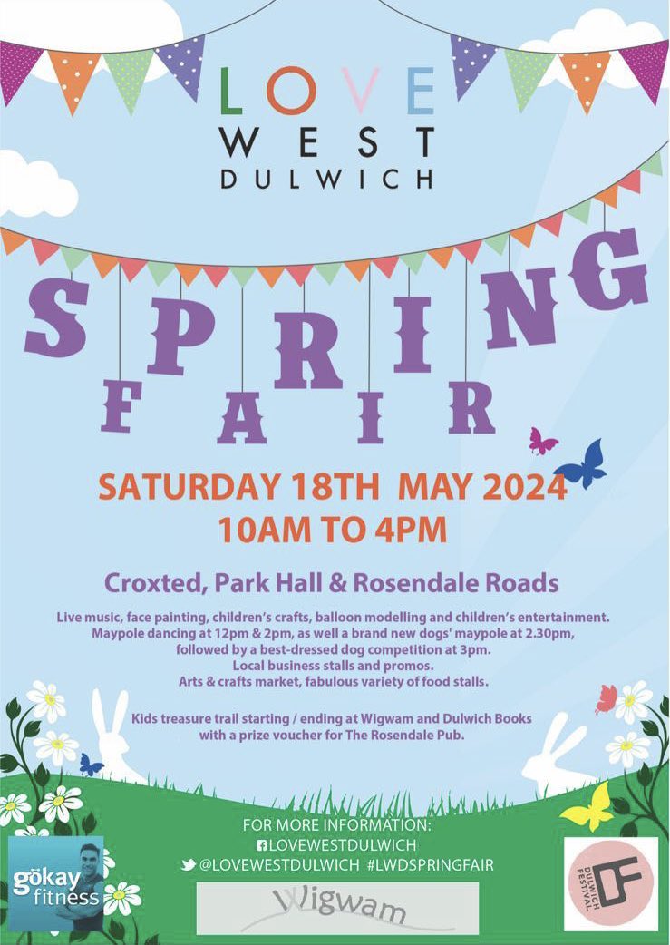 The Love West Dulwich Spring Fair returns on Saturday 18 May 🙌 Fun for all the family with free activities, live music, market stalls & maypole dancing. We’re thrilled to be part of the two week long celebration of Dulwich with @DulwichFestival #lovewestdulwich #dulwich #se21