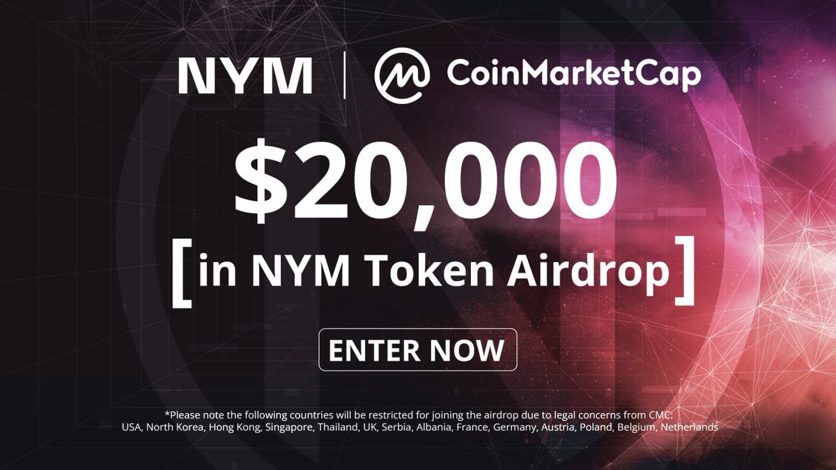 Check out Nym's game-changing, decentralized VPN  @nymproject 🔥

Leveraging the power of the mixnet, it guarantees private browsing, streaming, and messaging with zero-knowledge payments.

Join the CMC NYM Airdop that starts today!
#NymVPN #PrivacyFirst #DePIN