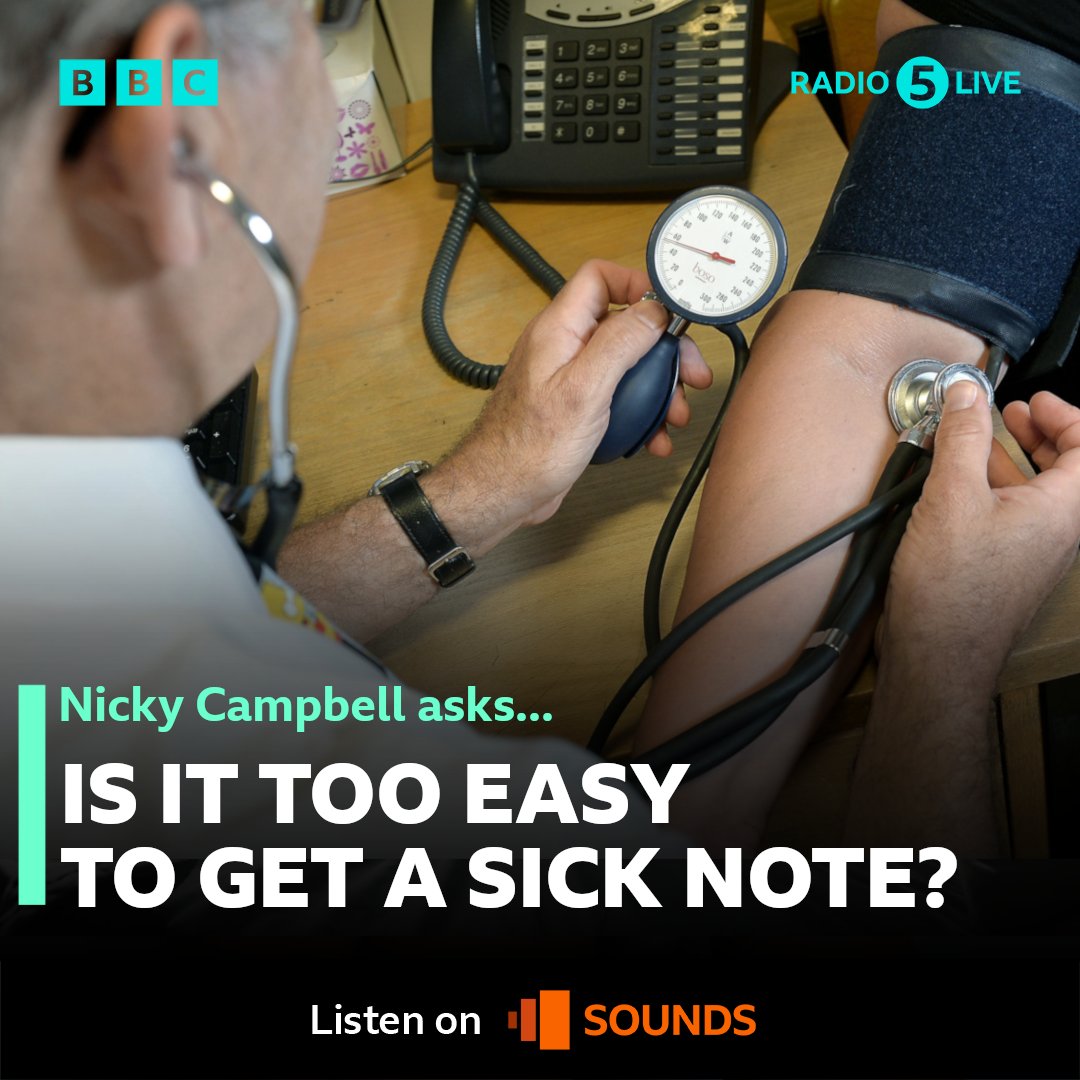 The PM’s making a speech today saying we’ve got a “sick note culture”. 2.8 million people are out of work because of long-term sickness. The government’s considering getting specialist professionals to sign fit notes instead of GPs. @NickyAACampbell asks: Is it too easy to get…