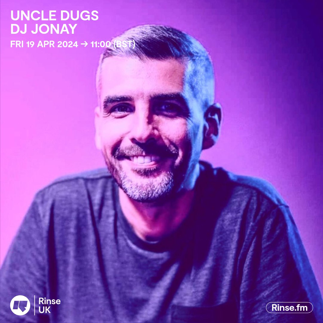 UncleDugs's tweet photo. Good morning guys and a happy #runcomefollowfriday to you all 💜
Live on @RinseFM and @koolfmofficial from 11am with the sounds of #RCFF 🔥
Special guest joining me this week all the way from Tenerife is one of my favourite Djs and humans on the planet @djjonay 🚀
See ya soon 👊 https://t.co/F2XXADG3Pa