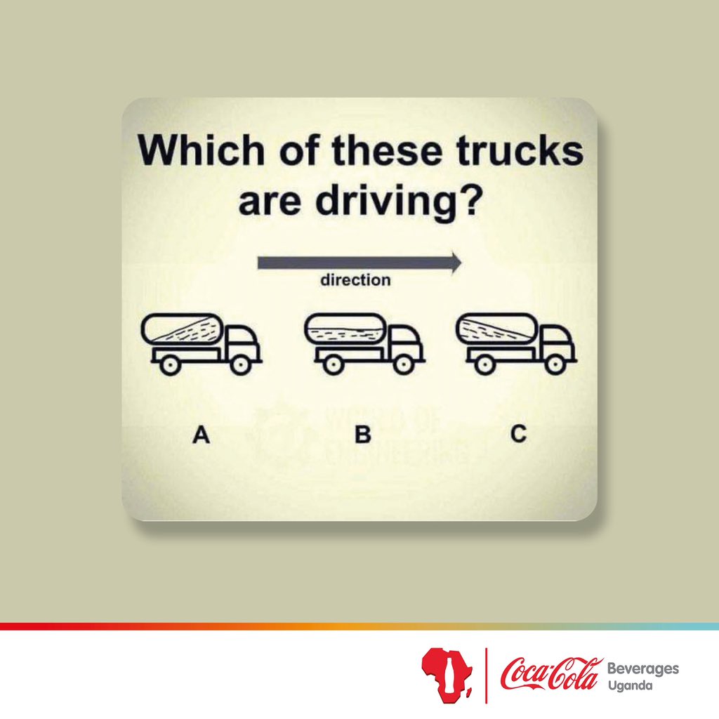 We are testing your physics knowledge this #FunFriday. Let us know which of the three trucks is in motion and why you think so. #RefreshUG #CCBU