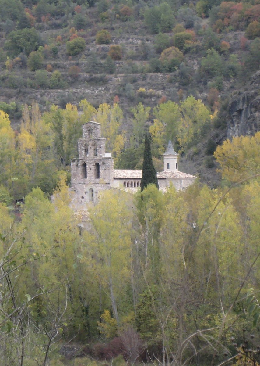 The beautiful Romanesque Monastery of Santa Maria de Gerri de la Sal among Nature. The town where I was born. 😘❤️💚