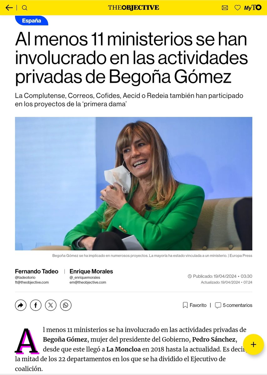 Necesitamos 22 ministerios porque Begoña necesitaba 11.