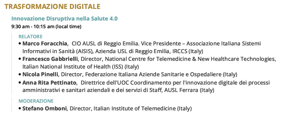 Stefano Omboni MD FESC ISHF (@stefanoomboni) on Twitter photo MartedĂŹâ 23/04 sarò a Roma come speaker e moderatore nellâambito dellâItalia Healthcare Innovation Forum #ItalyHIS! organizzato da <a href="/BambergHealth/">Bamberg Health</a> . Si parlerĂ di innovazione digitale nella trasformazione 4.0 dellâassistenza sanitaria. Iscrizione gratuita bit.ly/ItalyHIS2024 MartedĂŹâ 23/04 sarò a Roma come speaker e moderatore nellâambito dellâItalia Healthcare Innovation Forum #ItalyHIS! organizzato da <a href="/BambergHealth/">Bamberg Health</a> . Si parlerĂ di innovazione digitale nella trasformazione 4.0 dellâassistenza sanitaria. Iscrizione gratuita bit.ly/ItalyHIS2024