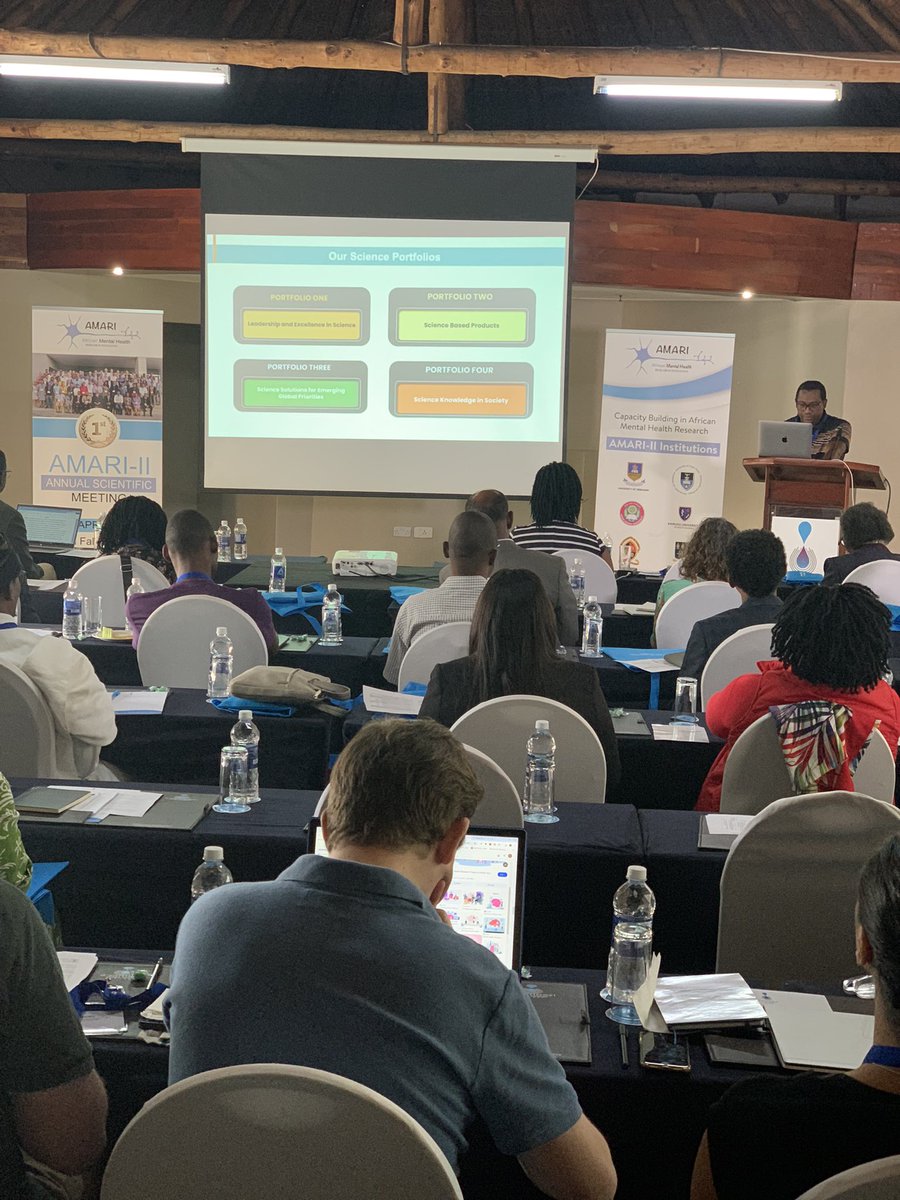 Happening now in Vic Falls #AMARI-II2024ASM, our first Annual Scientific Meeting under phase 2. Dr Denis Chopera from our funders @SciforAfrica giving his remarks @DixonChibanda @melanieabas