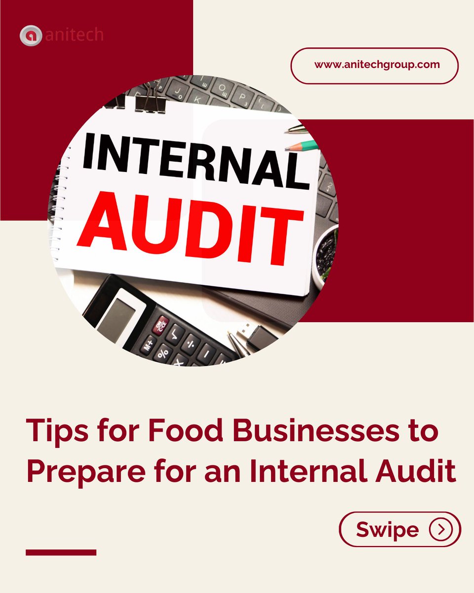 Check out our #ExclusiveTips for #FoodBusinesses to Prepare for an #InternalAudit ⬇ 
hubs.li/Q02tqV450
Talk to our experienced #FoodSafetyConsultants for further guidance
at 1300 802 163, e-mail – sales@anitechgroup.com
 #foodsafety #consultingservices #australia #anitech