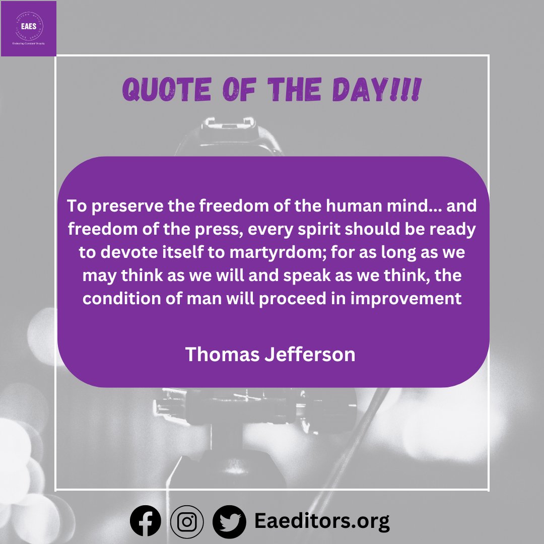 QUOTE OF THE DAY! 
#MediaFreedom #PressFreedom
