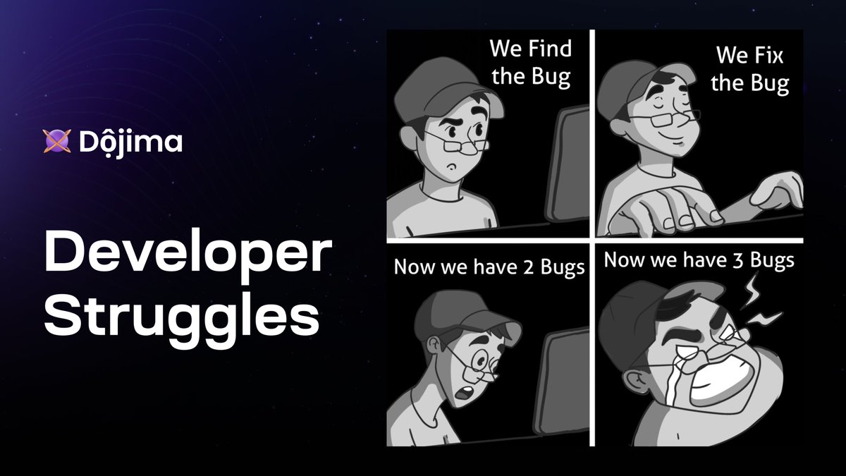 Every developer's nightmare. 😂 Do you agree? #DevLife #DojimaMemes #memeoftheday #memes #dojima #dojimanetwork #web3 #web3meme #developerstruggles