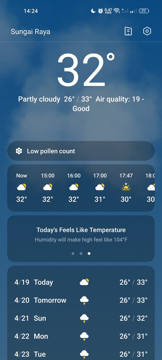 insnfl's tweet photo. 32° c tai panas nya Masya Allaaaaah, liat aja feels like 40° c, berasa di tampar sama panas nya matahari https://t.co/Kt1dElFG4u