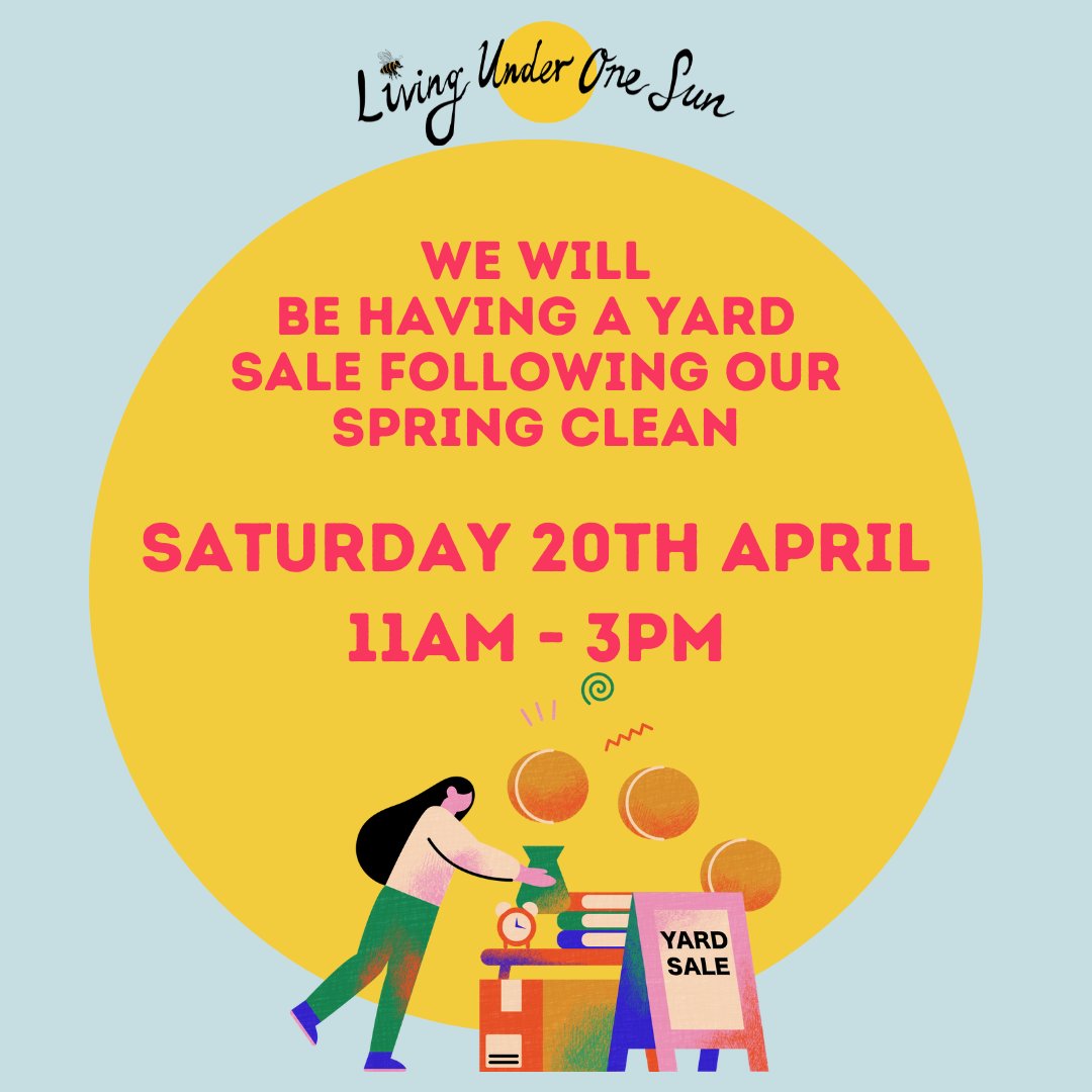 YARD SALE! We will be holding a yard sale this week, following our big spring clean! Come along and bag a bargain. Saturday 20th April 11am-3pm #yardsale #springclean #sale #clearout #n17 #tottenhamhale #tottenham #downlanepark