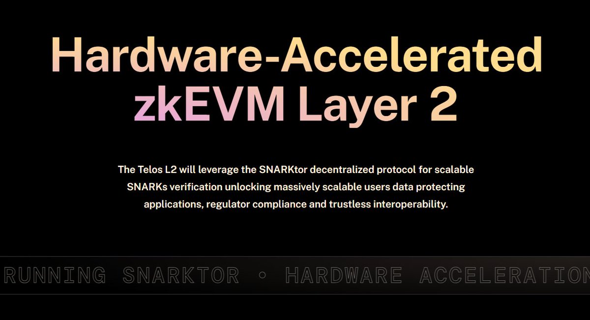 Today at #TOKEN2049,  our Executive Director @ChiefOfTelos announced that Telos has initiated the development of a hardware-accelerated zkEVM L2 network, in collaboration with <a href="/PonosTechnology/">Ponos Technology</a>.

This marks a significant milestone in our journey to enhance blockchain