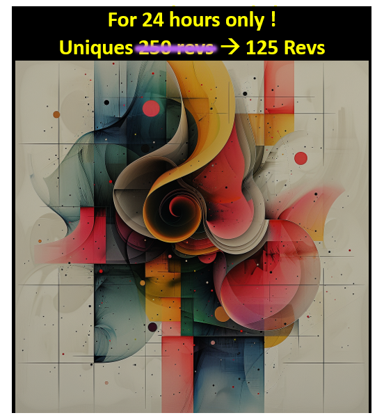 Salimar8686's tweet photo. ☀️☀️
Today is #revelfriday 
☀️☀️
Don't miss this ! 
I normally sell my "uniques" for 250 revs.

For 24 hours only this rule is suspended and I will accept offers at 125 Revs. Choose your favorite one in my inventory on @RevelXyz
Good luck !
https://t.co/cAE7yAf5zj