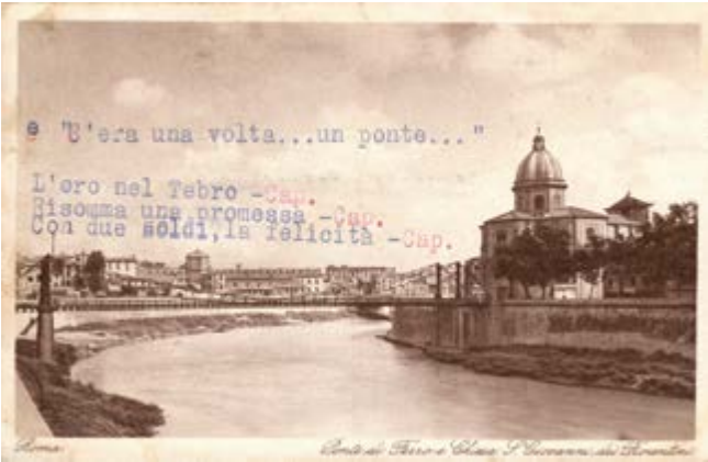 MrCappi's tweet photo. Una cartolina di Roma raffigurante un ponte scomparso è la chiave di un mistero lungo un secolo. Scopritelo in "C'era una volta un ponte" (Palombi Editore, in libreria e online): un saggio di Lucchini-Pimpinella e il romanzo "Il ponte sospeso" di #andreacarlocappi #giallostorico https://t.co/CGYFhZpDyk