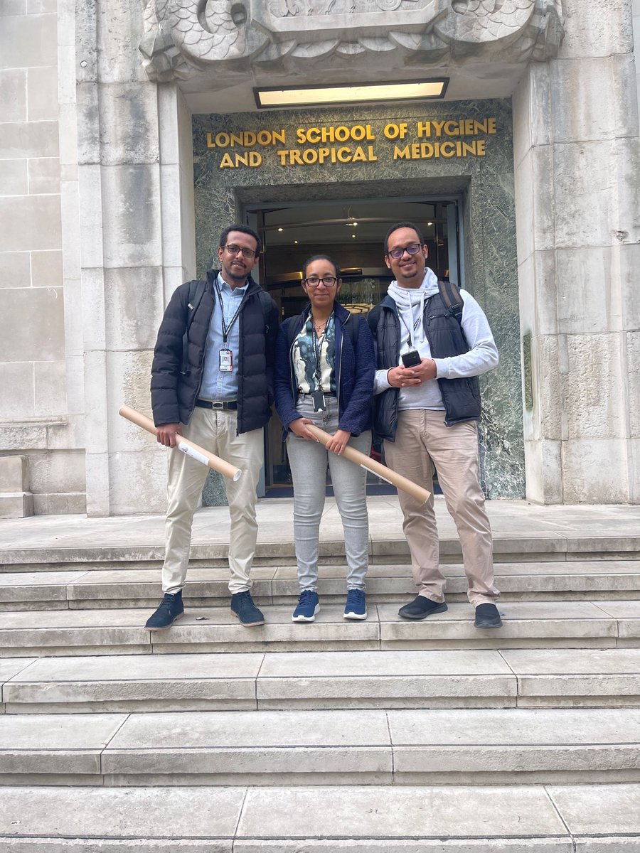 HarargheH's tweet photo. HHR PhD. students, Yasir Yunis, Helina Hiluf, and Yohanis Alemeshet, attended the annual poster presentation at LSHTM and successfully presented their findings. 
Yohanis's poster is selected as an award winning poster this year. https://t.co/CFyYmdQ5D7