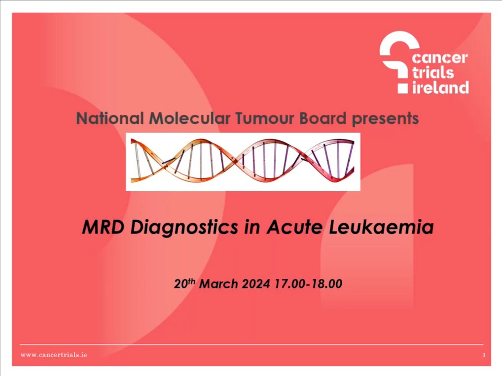 If you missed Gregor Hoermann, MD, PhD @leukaemielabor, presenting to the MTB on MRD testing in acute leukaemia, you can watch back here: youtu.be/9_Oagl6Foqo @RuthClifford5 @NinaOrfali @ClaireAndrews @molloyer @Dcollinsflynn