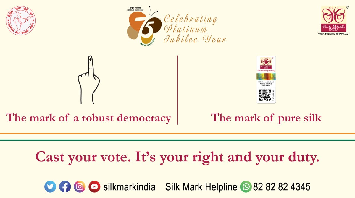 Do not forget to cast your vote! #75silkenyearsCSB @TexMinIndia @csbmot @PiyushGoyal @DarshanaJardosh @PrajaktaVerma @Ifssivakumar @meenakshiifs @ShefVaidya