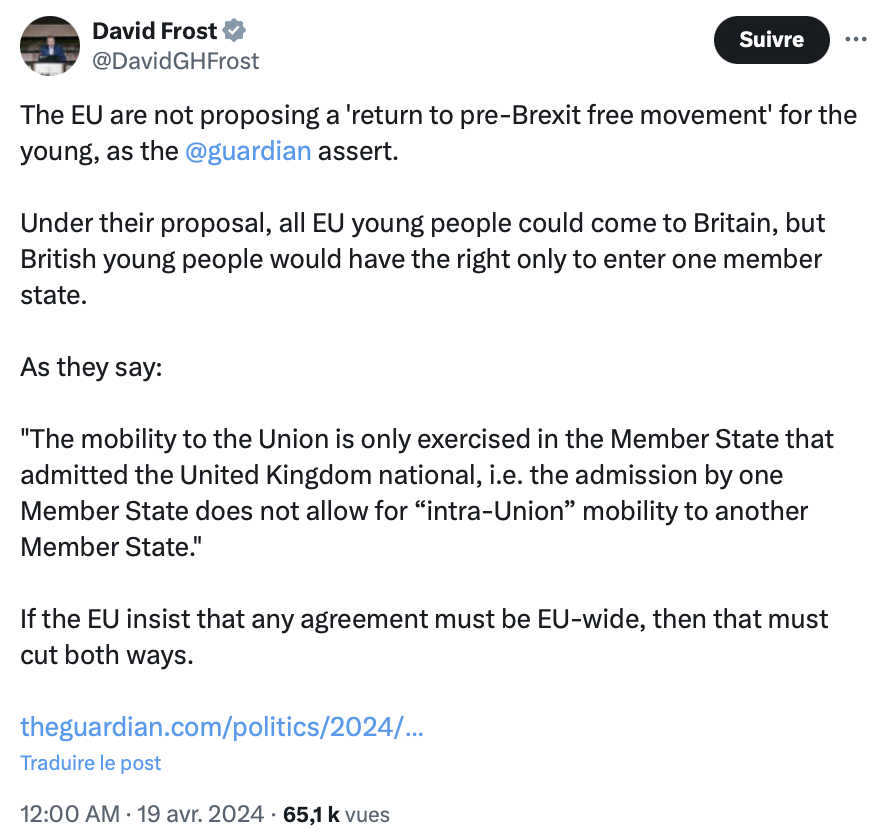 Words fail, sincerely The ghoul who denied a generation of young Brits free movement, is actually here daring to berate the EU for offering young Brits 4 yr access to one member state of their choice (but, he moans not all) EU students get access to just one, the UK But no👇