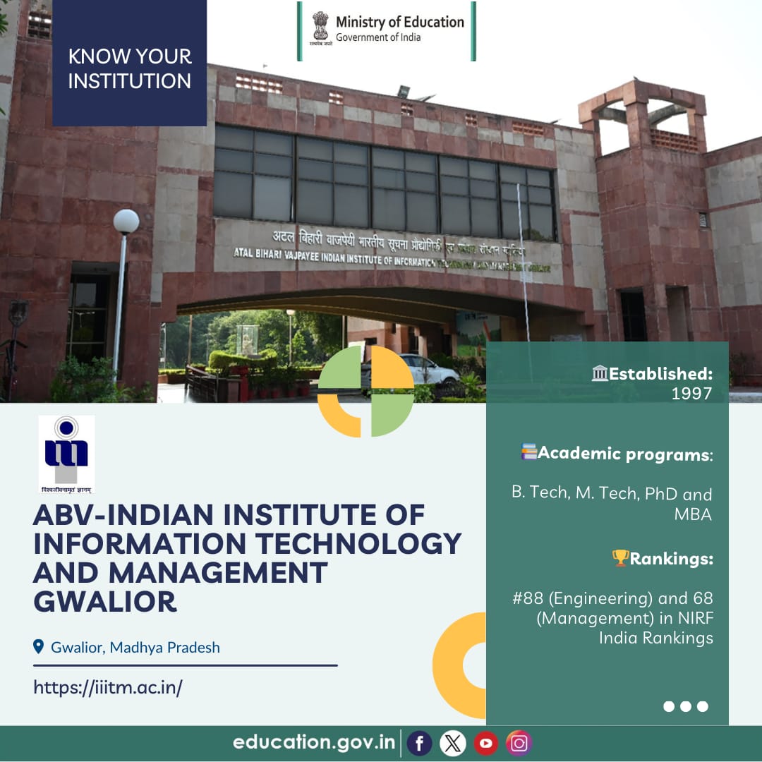 Discover & Explore the HEIs of India! ABV-Indian Institute of Information Technology and Management Gwalior Indian Institute of Information Technology and Management (IIITM) Gwalior, M.P. was established in 1997. An autonomous institute under the Ministry of Education,…