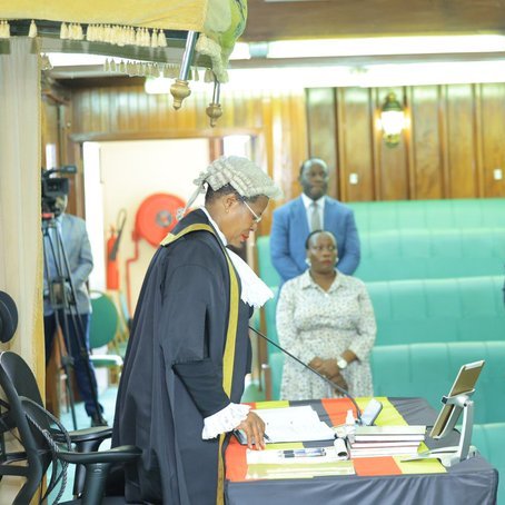Speaker @AnitahAmong has led Parliament in paying tribute General Francis Ogolla, the Chief of Defence Forces for Kenya’s Army who died in a plane crash yesterday. Photo by @Parliament_Ug & @WilliamsRuto