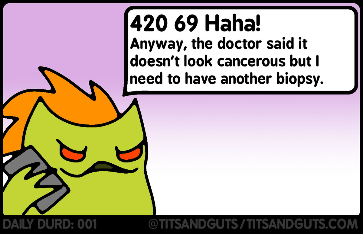 TitsandGuts's tweet photo. It's funny number day and #420 doesn't work. Back to real life.
#thedailydurd #titsandguts #tagcomics #webcomic #webcomics #420hashtag #comics #comix #dailycomic #dailycomics #loweffort #palindrome https://t.co/7cqEK59cMe
