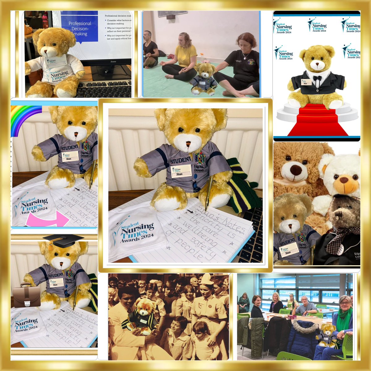 What a busy week for Stan , he is thinking back on some of the highlights, too many to note all of them but he has had an eventful time and is beary glad to have been a student nurse.@NursingTimes #SNTABear