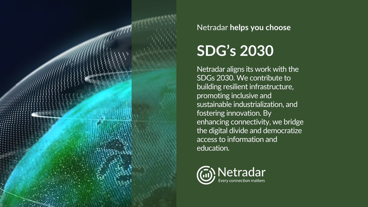 Embrace #SDGs 2030 with innovative solutions bridging the digital divide. Explore how #Netradar's platform fosters innovation for #SustainableDevelopment in #telecom infrastructure. #Digital #innovation #connectivity #technology