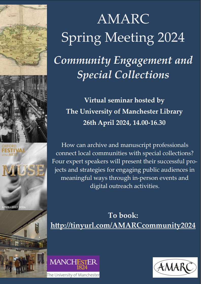 M_Castelletti's tweet image. It never stops for @ArtsFestOxford. Join us @AMARCmss to discuss #publicengagement. Thrilled to be in such esteemed company w/ @bodleianlibs @britishlibrary @HantsArchives 

#museums #art #libraries #collections @GLAMOutreach @UniofOxford @MCSOxford @OfficialUoM @liber_ray