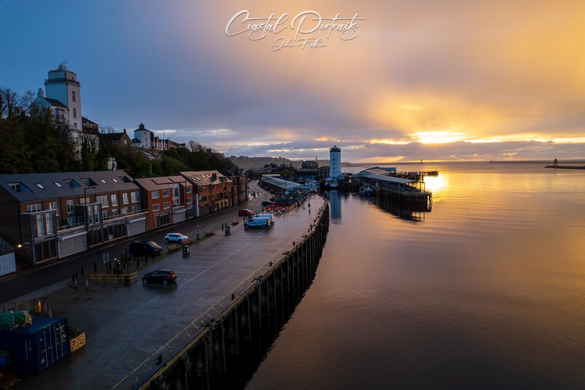 Popped the drone up after the rain stopped, River Tyne was like a millpond ❤ North Shields Fish Quay after sunrise #StormHour #Sunrise #Photography #Weather