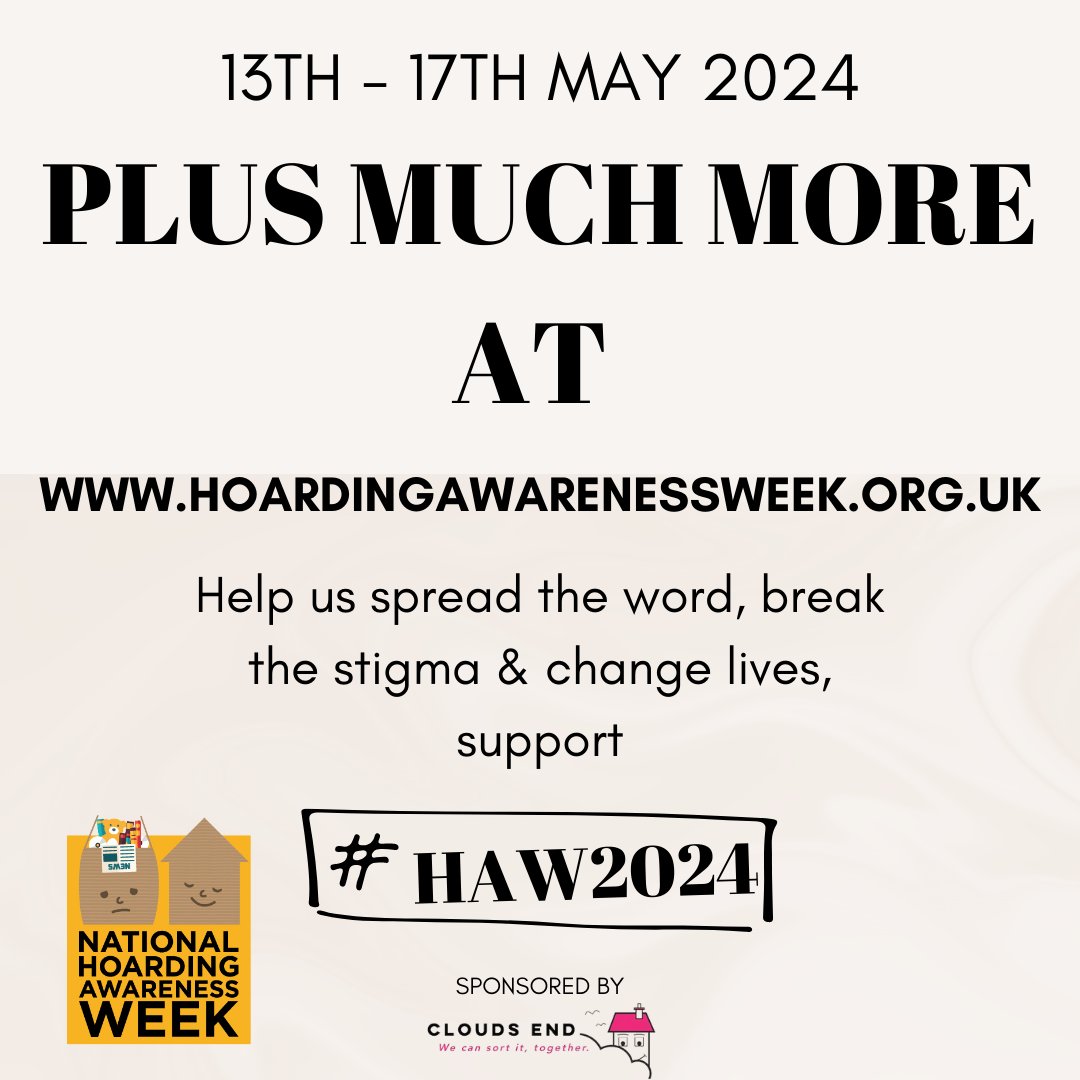 JUST OVER THREE WEEKS TO GO! ⏰😲

Get Involved -hoardingawarenessweek.org.uk/get-involved/