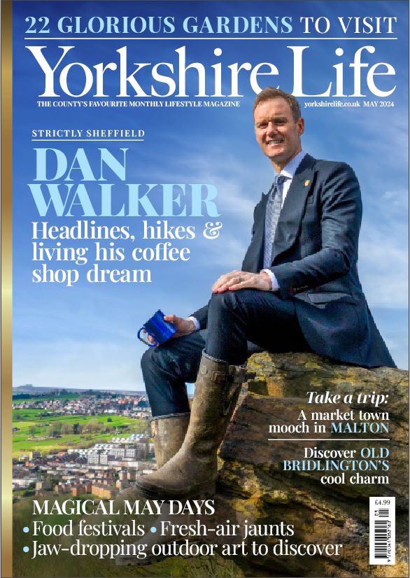 This little beauty is out today! The new issue of @Yorkshire_Life with a man who is suited and booted on the front cover sitting on a rock on the Bolehills in Sheffield.