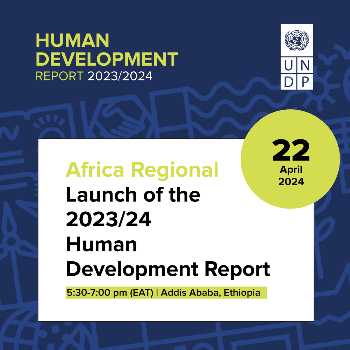 📢 On 22 April, we will host the regional launch event of @UNDP’s #HDR2024, reflecting on the report's findings while exploring pathways of shared solutions for Africa and the world. 🔗 Register to follow the conversation 👉 bit.ly/3vPDD9F #HumanDev