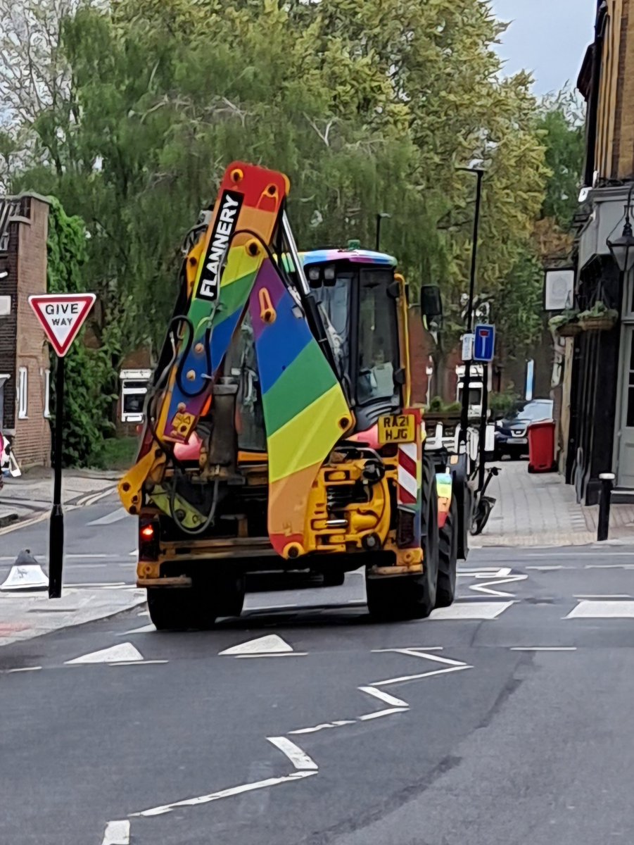 Is this... a fully Pride-painted digger?! Here for it.