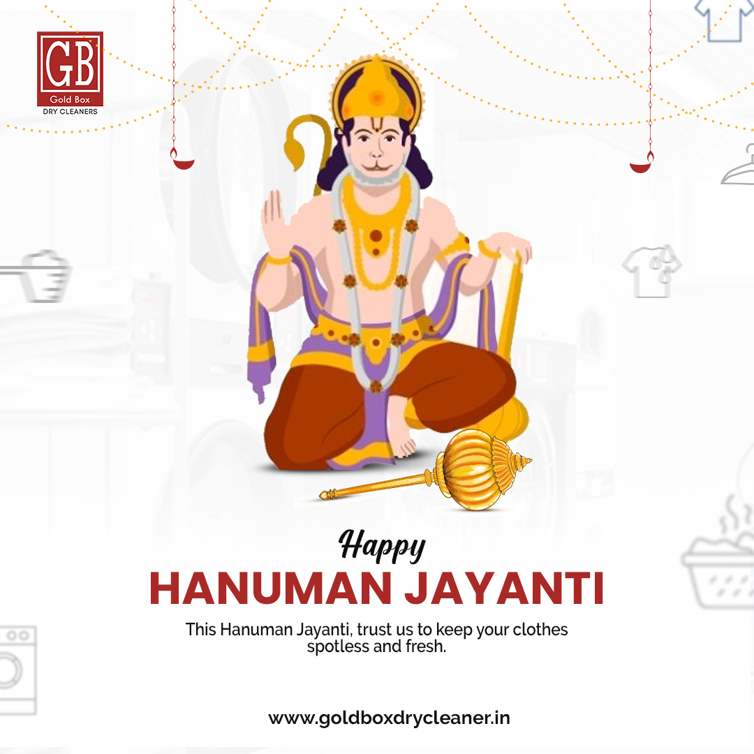 Happy Hanuman Jayanti! 🙏

#GoldBoxLuxuryCare #BusinessImageUpgrade #CommercialDryCleaning #ProfessionalCleaningServices #DryCleaningExperts #QualityService #PickupAndDelivery #LuxuryCleaning #Mohali #Chandigarh #Panchkula #Zirakpur #hanumanjayanti2024