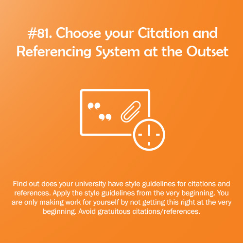 PhD Rule of the Game #81: Choose your Citation and Referencing System at the Outset. All 100 PhD + 100 Research Rules of the Game are available at bit.ly/2CxcsRd and bit.ly/2JNbTsj #100PhDRules #PhD #phdchat #phdadvice #phdforum #phdlife #ecrchat #acwri