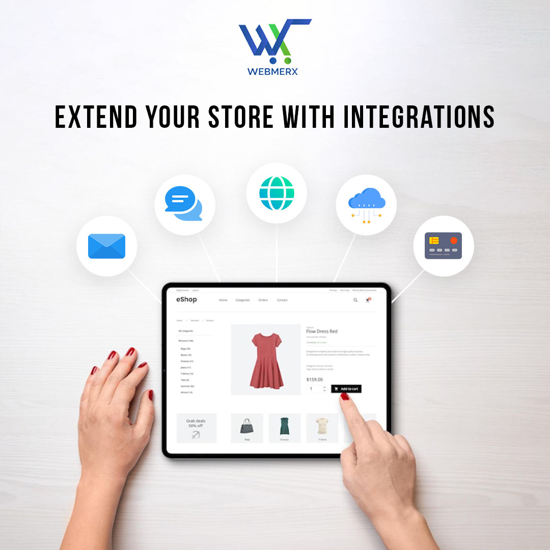Unlock limitless possibilities. Expand your store's potential with seamless integrations from marketing to payment integrations to logistics and much more. Explore now!
.
.
.
.
.
#Webmerx #websitebuilder #websitedesigning #website #websitedevelopment #ecommerceplatform #ecommerce