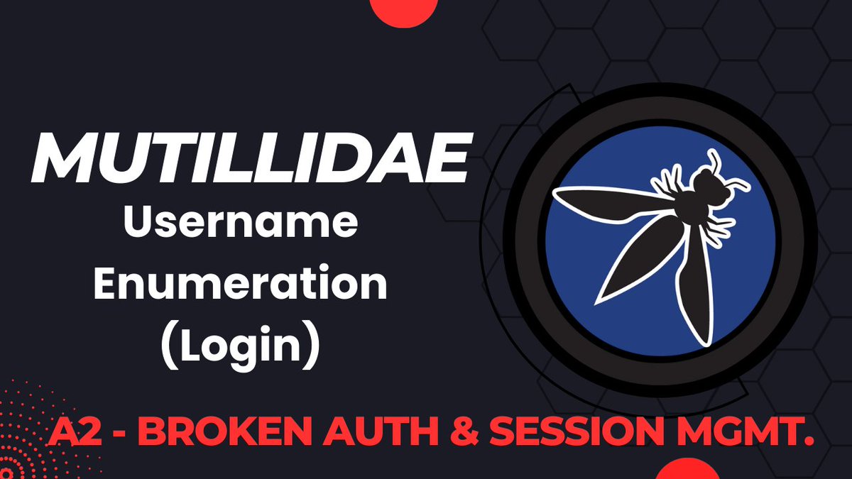 Check out the latest post on Invent Your Shit on exploiting Username Enumeration (Login) vulnerability in Mutillidae Labs.

Here: inventyourshit.com/mutillidae-use…

#ctf #Mutillidae #webhacking #Userenumeration #bugbountytip #bugbouny #Hacking