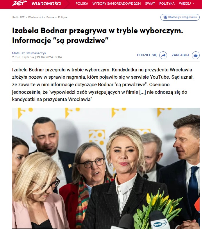 Dziś spodziewam się jeszcze kilku ciekawych informacji z sądów poza tą o pani @BodnarIzabela, która może zniechęcić do niej wyborców. Na drugim biegunie Polski w Białogardzie również spodziewam się próby grania decyzją sądu, więc przy okazji wyjaśniam, czym jest sprostowanie.