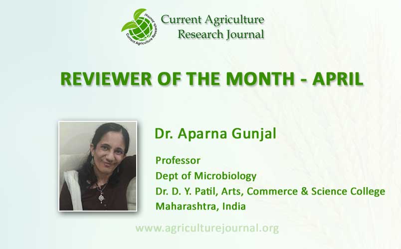 We congratulate Dr. Aparna Gunjal who is entitled as 'REVIEWER OF THE MONTH' for her valuable and commendable support.
#Publishing #PeerReview #Ethics #OpenAccess #AcademicPublishing #research #Review #Science #farm #climatechange #AgriculturalSciences #agtech #Agronomy