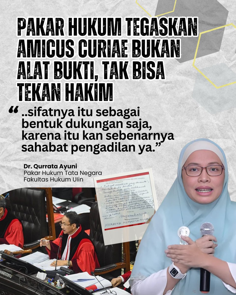 #AmicusCuriae bukan alat bukti loh, jadi jangan harap dapat menekan para hakim dengan hal tersebut.
