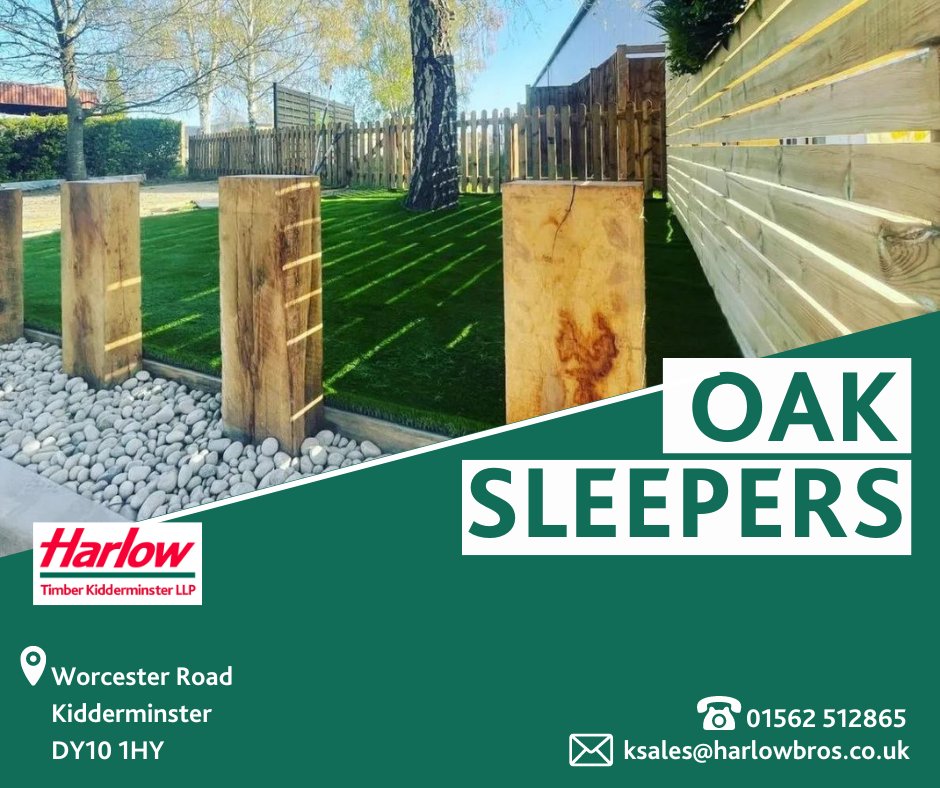 Looking to add Oak Sleepers to your outdoor living space?
Give Harlow Timber Kidderminster a ring as we can offer you competitive prices.
Call us today on 01562 512865.