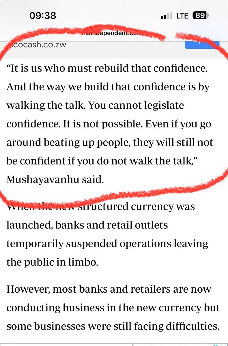 Powerful statements by the Governor @ReserveBankZIM. You can’t legislate confidence. You can’t build confidence by beating people! Agreed. Why is GOZ unleashing @PoliceZimbabwe on money changers if there are enough reserves of foreign assets and the reserve money is extremely