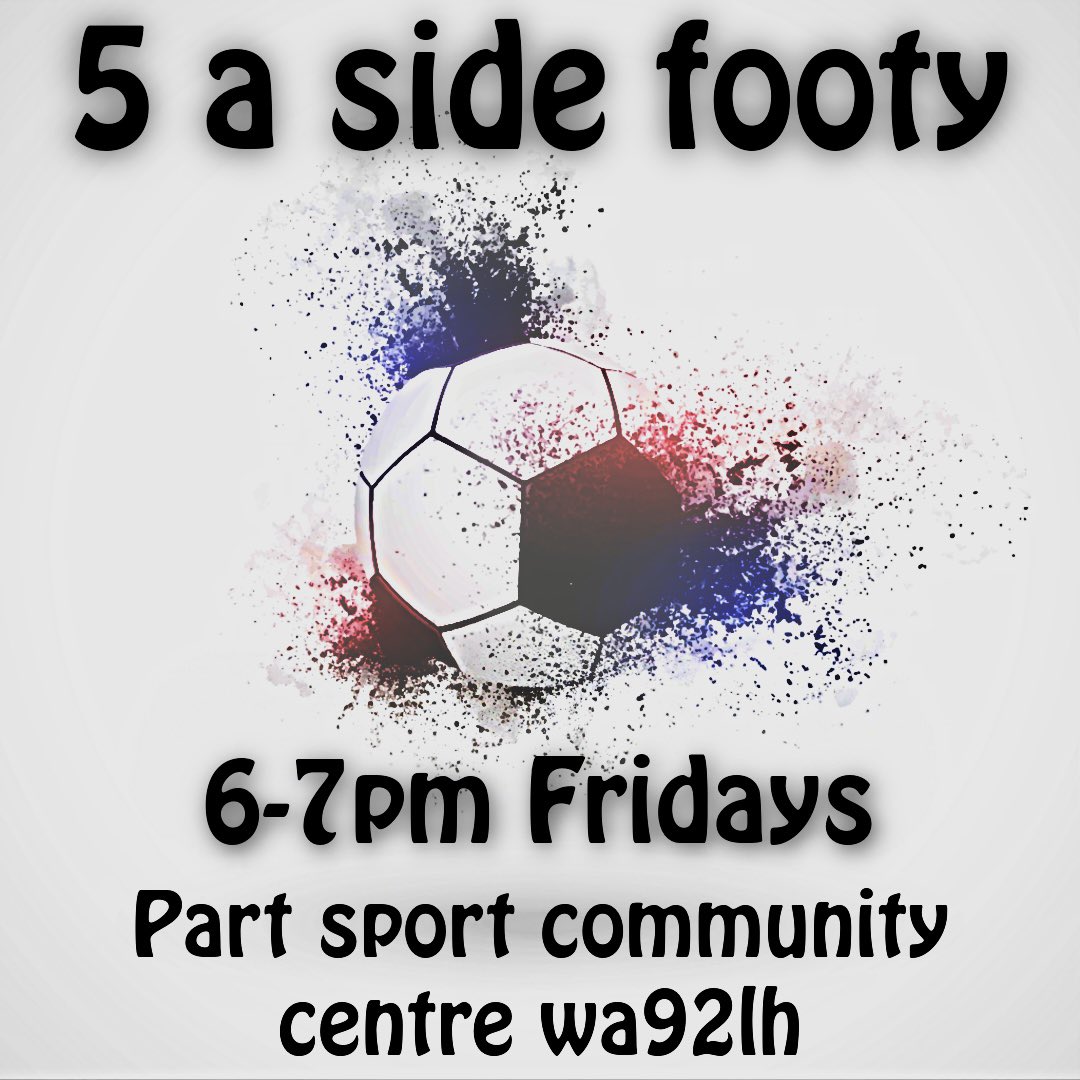 5 aside footy tonight 6-7pm @ParrSports #everyoneiswelcome #5aside #mentalhealth #Addiction #recovery #newwayoflife @TNLComFund @CGLStHelens @whatsonsthelens @StHWellbeing @sthelensstar
