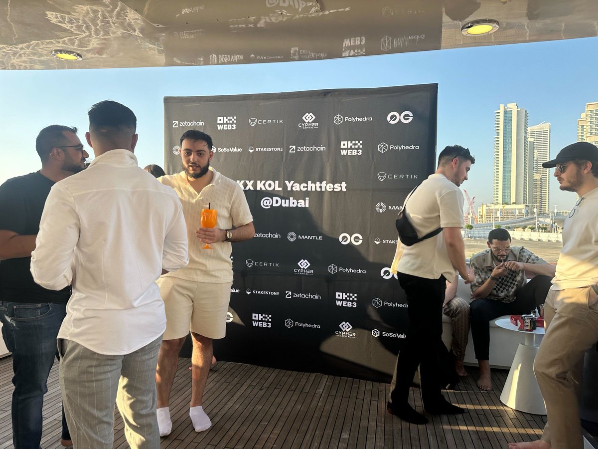0G_labs's tweet image. A lot of great conversation and beautiful views at the @okx Dubai 2049 KOL Yachtfest🛥️ We’re so happy to be part of the @okxweb3 ecosystem and meet so many like minded people from the industry🙏🏼 #Web3 #token2049dubai  #DataAvailability #blockchain
