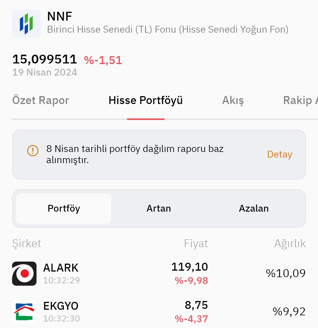 NNF fonunun en yüksek ağırlıktaki 2 şirketi enflasyon muhasebesi şehidi oldu...