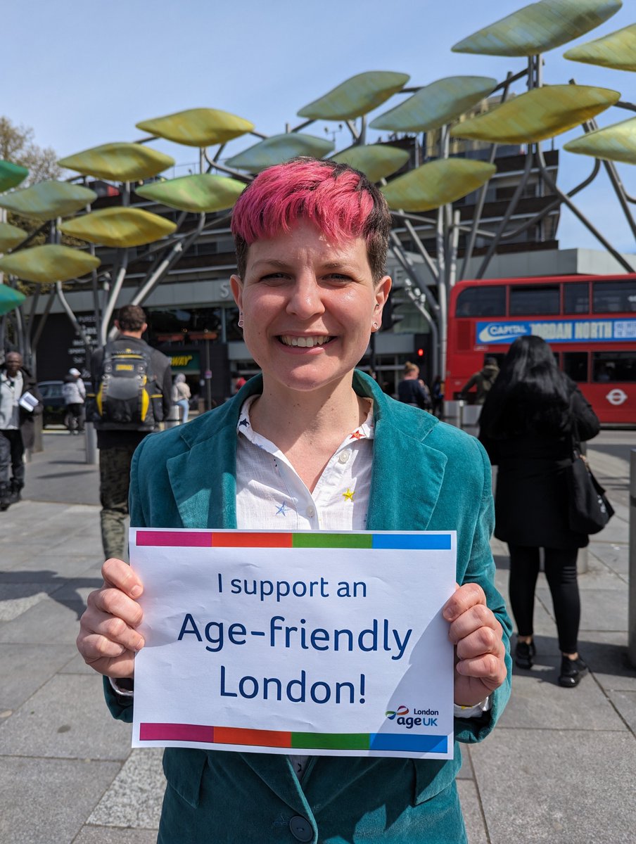 I support an #AgeFriendlyLondon 💚 I will: 🚍Reinstate free pre-9am travel 🗣️ Establish an Elders Champion 💼 Provide age-friendly job opportunities 🚽 Invest in more public toilets 💷 Make #London more affordable. #VoteGreen 2nd May 🗳️✅ 1/3