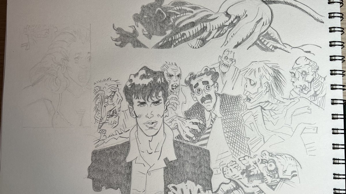 capogriso's tweet photo. Esercizio sempre utilissimo: prendere spunto da una tavola di un tuo artista preferito capendo lo stile e ripercorrendo il suo tratto. Io ho scelto il mitico Piccatto. Scuola di Fumetto e Illustrazione Pencil ART - Roma, Napoli, Bari e Online #fumetto #DylanDog https://t.co/b8pHZveqyJ